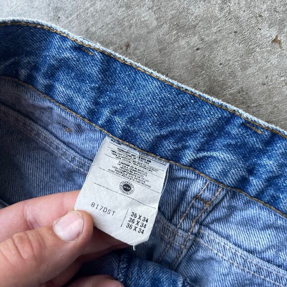 VINTAGE B17DST CARHARTT JEANS DENIM FIT 34X33 CARPENTER MENS LIGHTWASH LOOSE - Picture 4 of 6